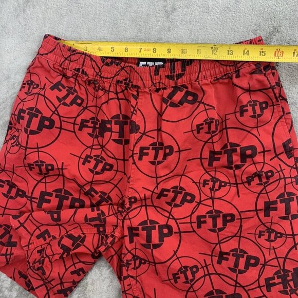 FTP Shorts Mens Large Red Crosshair All Over Print Streetwear FuckThePopulation - Picture 4 of 11